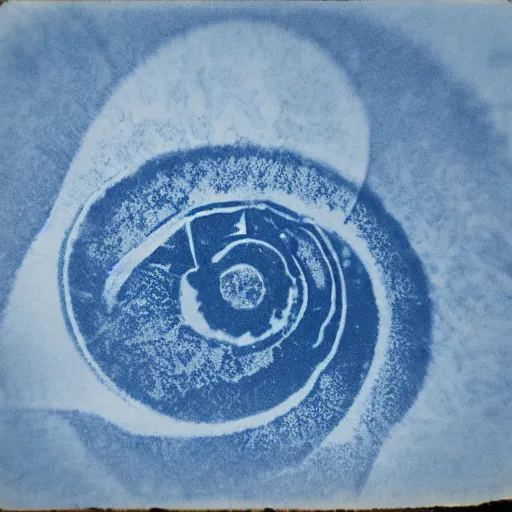 Image similar to a cyanotype