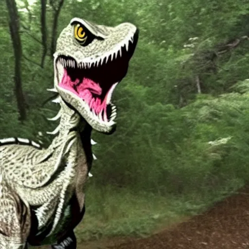 Image similar to a scary velociraptor caught on trailcam nightvision footage camera