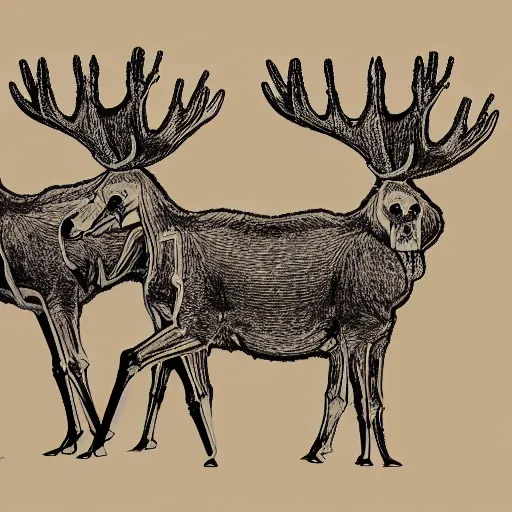 Image similar to radiograph moose centipede 4k 8k , neon Ink drawing blueprint