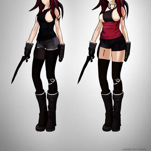 Prompt: full body concept of tifa lockhart, trending on artstation