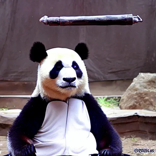 Image similar to panda as a jedi knight