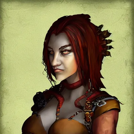 Image similar to planescape art style annah character concept