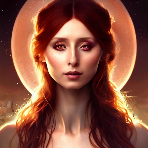 Prompt: Elcin Sangu as a fantasy magic woman portrait, sci-fi, amber eyes, face, long hair, fantasy, intricate, elegant, highly detailed, digital painting, artstation, concept art, smooth, sharp focus, illustration, art by artgerm and greg rutkowski and alphonse mucha