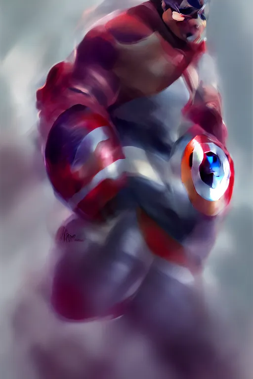 Image similar to Captain America high quality digital painting in the style of Cushart, Krenz