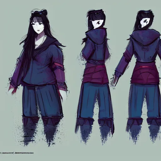 Prompt: concept art of a character in the style of feng zhu