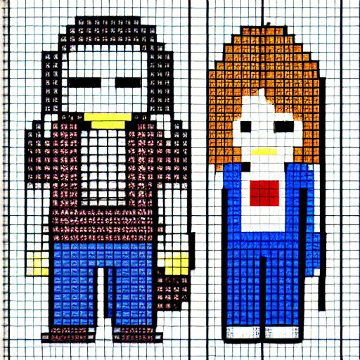 Image similar to young adult couple, 1 6 bit pixel art snes sprites