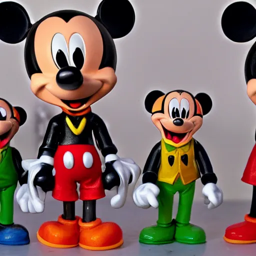 Prompt: cursed mickey mouse toy soldiers