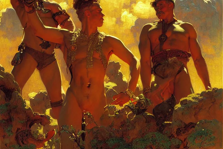 Image similar to tales of earthfire, painting by gaston bussiere, craig mullins, j. c. leyendecker, tom of finland