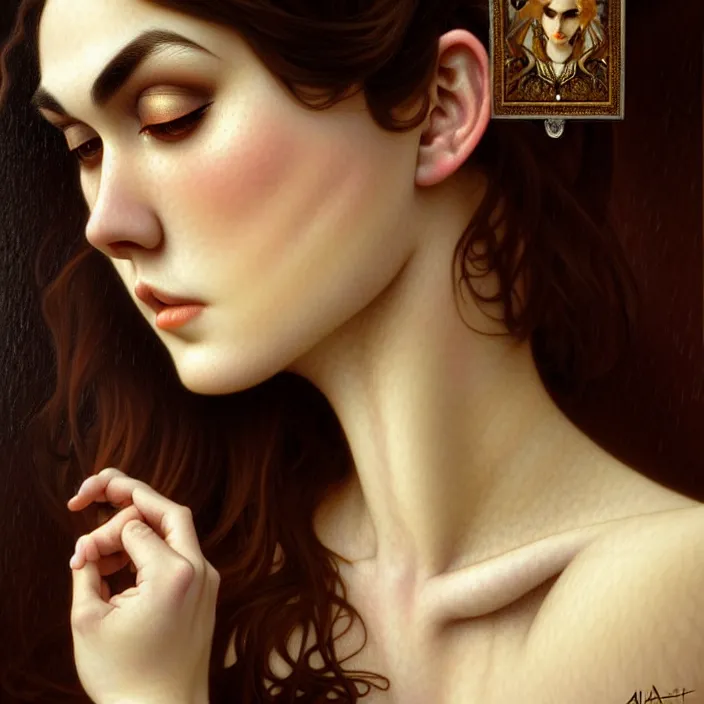 Image similar to ancient queen sasha grey, symetrical, diffuse lighting, fantasy, intricate, elegant, highly detailed, lifelike, photorealistic, digital painting, artstation, illustration, concept art, 4 k, smooth, sharp focus, art by john collier and albert aublet and krenz cushart and artem demura and alphonse mucha