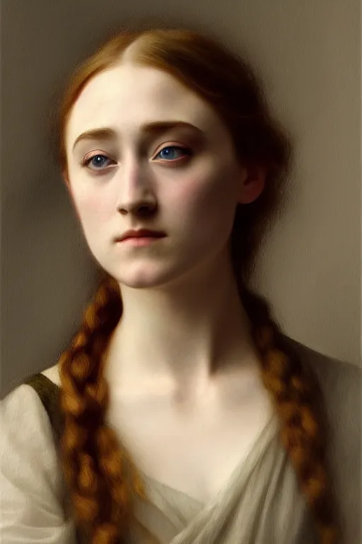 Image similar to saoirse ronan painting by rossetti bouguereau, detailed art, artstation