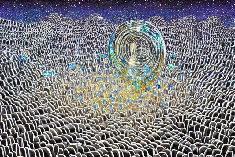 Prompt: whirling hive maze of sparkling crystal, award winning art, epic dreamlike fantasy landscape, art print, ultra realistic,