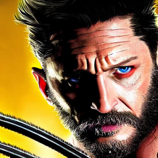 Prompt: Tom Hardy as wolverine 4K quality Photorealism