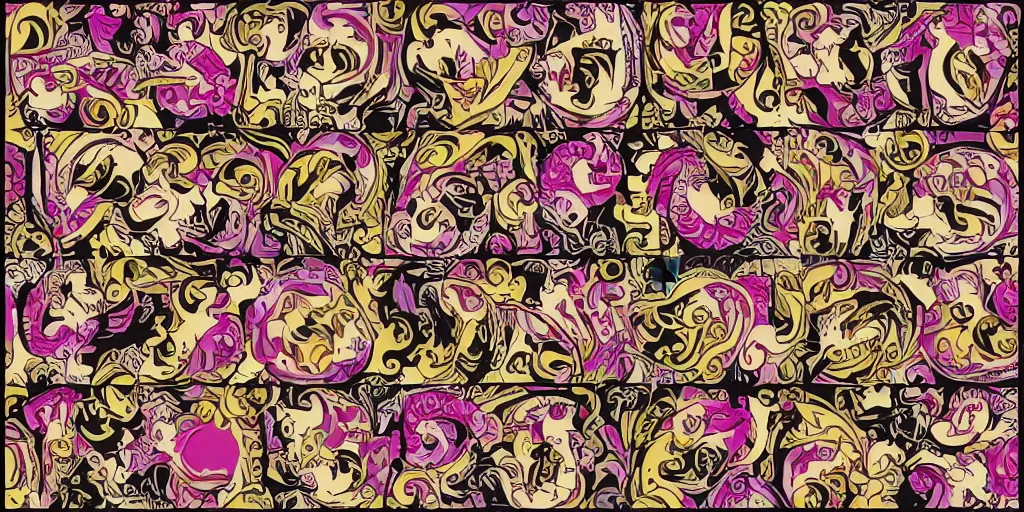 Versace Pattern Repeated Digital Art Textile Stock Illustration 2311422331