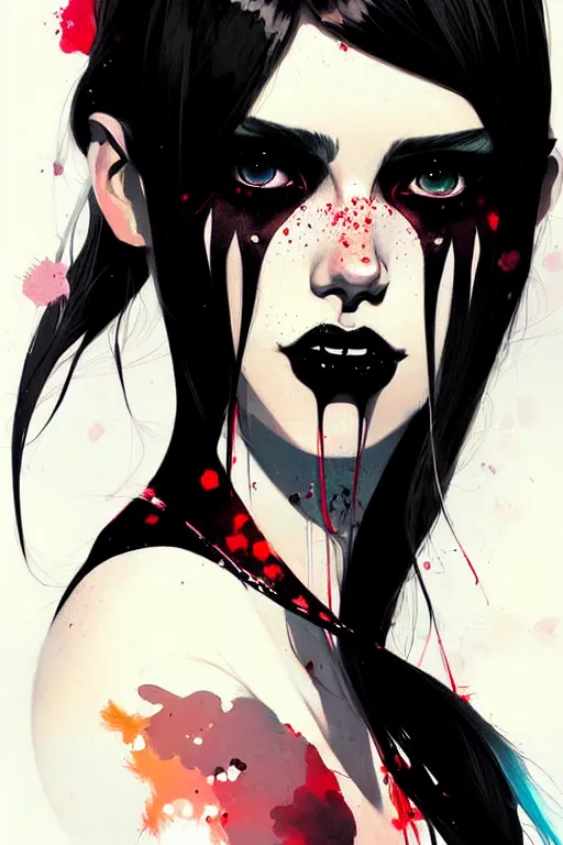 Prompt: a ultradetailed beautiful painting of a stylish goth girl, by conrad roset and greg rutkowski, trending on artstation