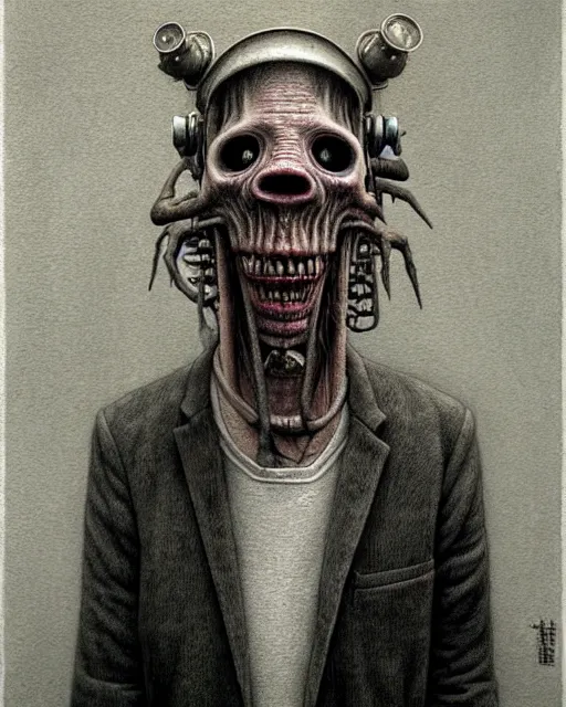 Image similar to a realistic detailed portrait painting of a monster by john kenn mortensen, santiago caruso, synthwave cyberpunk psychedelic vaporwave