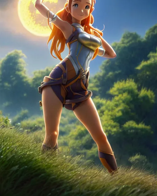 Image similar to weta disney pixar movie still pinup photo of asuna from sao : : as sunburnt tatoo cowgirl bumblebee woman by pixar : : by weta, greg rutkowski, wlop, ilya kuvshinov, rossdraws, artgerm, marvel, maxim cover, latex, octane render, sweaty, iridescent, bright morning, anime, liosh, mucha : :