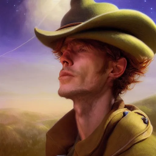 Prompt: epic portrait of snufkin, detailed, nebula skies, digital painting, artstation, concept art, donato giancola, joseph christian leyendecker, wlop, boris vallejo, breathtaking, high details, extremely detailed, sincere face, establishing shot, artistic, hyper realistic, beautiful face, octane render