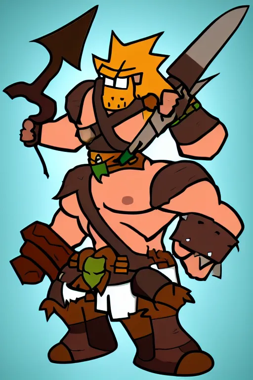 Image similar to barbarian from the game castle crashers