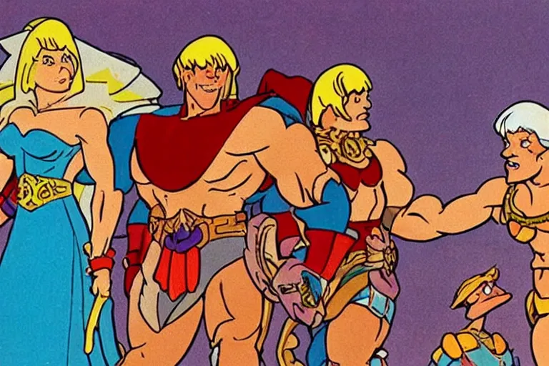 Image similar to He-Man and Teela getting married