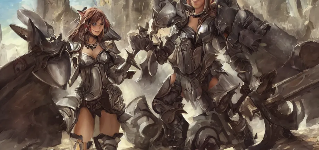 Image similar to cat girls in paladin armor