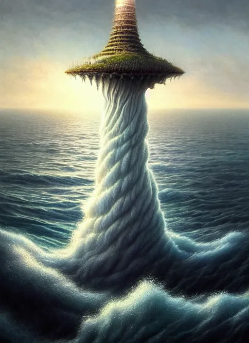 Image similar to A hyper-detailed 3d render like a Oil painting of the Ocean’s dream of the Upward Spiral, Surreal Concept Art!!!!!!, lifelike, photorealistic, digital painting, aesthetic, smooth, sharp focus, Artstation HD, by Greg Rutkowski, Chris Tulloch McCabe, Valentina Remenar and Asher Duran,