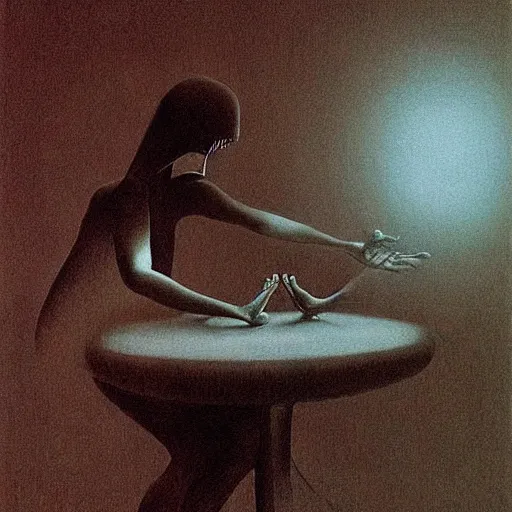 Image similar to Interrogation. Poison. Zdzisaw Beksinski