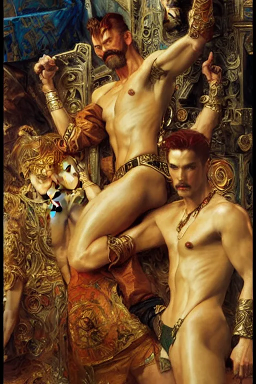 Image similar to the twelve kingdoms, painting by gaston bussiere, craig mullins, j. c. leyendecker, tom of finland