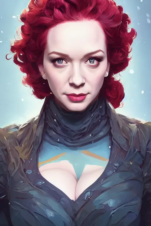 Image similar to christina hendricks by artgerm, tooth wu, dan mumford, beeple, wlop, rossdraws, james jean, marc simonetti, artstation giuseppe dangelico pino and michael garmash and rob rey and greg manchess and huang guangjian and makoto shinkai