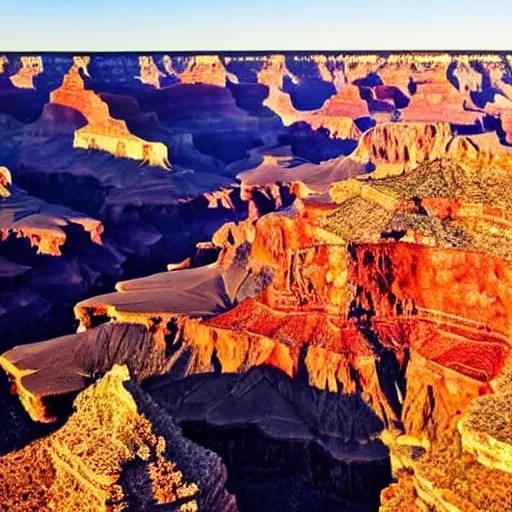 Image similar to picnic at the bottom of the grand canyon, helicopter, golden hour, photography