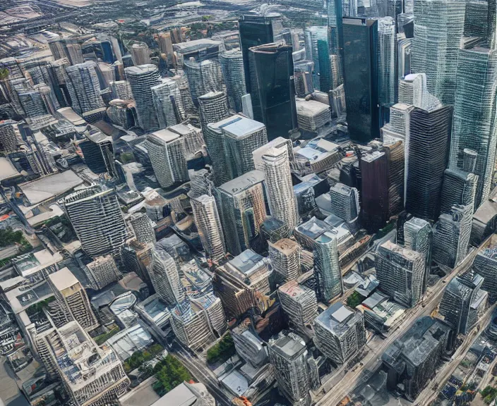 Prompt: 4 k hd, high detail photograph of toronto, shot with sigma f / 4. 2, 2 5 0 mm sharp lens, wide shot, volumetric lighting, isometric view, highly detailed texture render, unreal engine