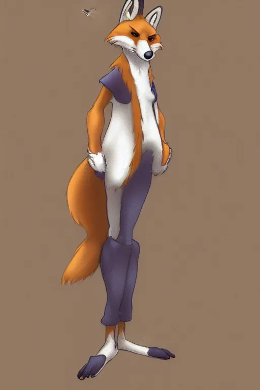 Image similar to an anthropomorphic fox, fursona!!! by don bluth, by kawacy, trending on artstation, full body