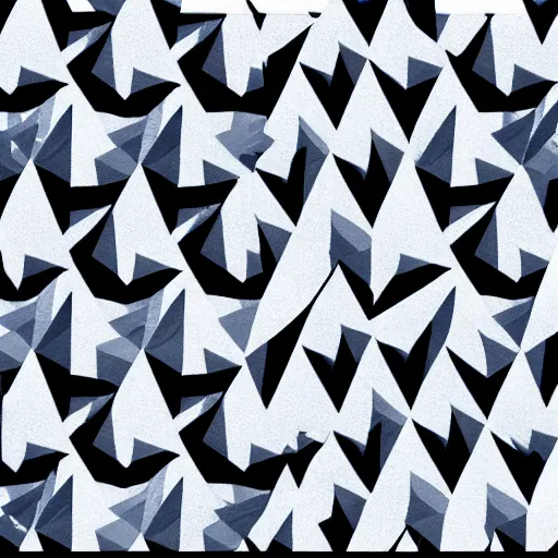 Prompt: triangles fading black to blue