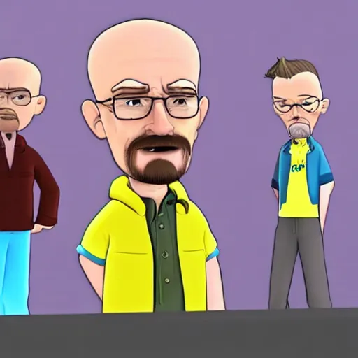 Prompt: walter white in jimmy nuetron animation style