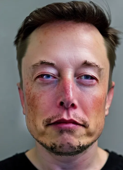 Prompt: A mugshot photo of Elon Musk