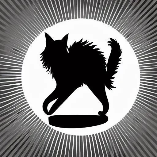 Image similar to long haired cat, silhouette, vector art style, 4 k