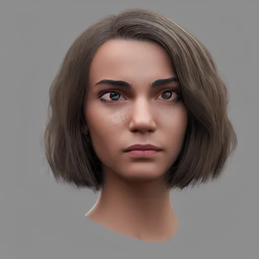 Prompt: young woman face with 8 inch long nose octane render