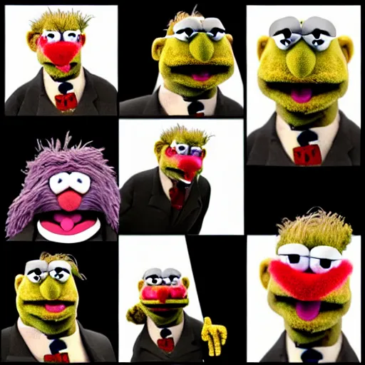 Image similar to winston churchill muppet, detailed, custom