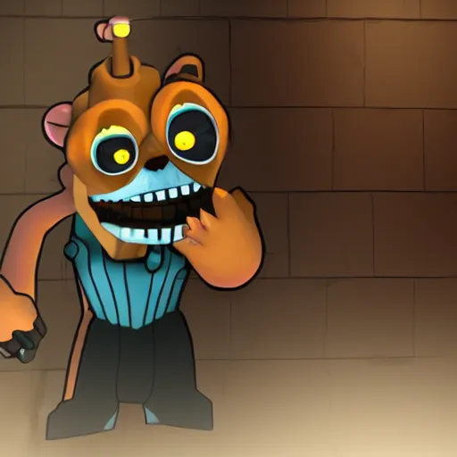 Image similar to Stefan Löfven as an animatronic from Five Nights At Freddies, high detail