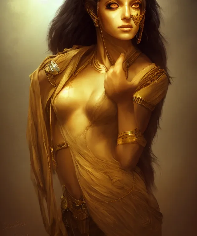 Prompt: egyptian mummy by charlie bowater and titian and artgerm, full - body portrait, intricate, face, desert, elegant, yellow mist, beautiful, highly detailed, dramatic lighting, sharp focus, trending on artstation, artstationhd, artstationhq, unreal engine, 4 k, 8 k
