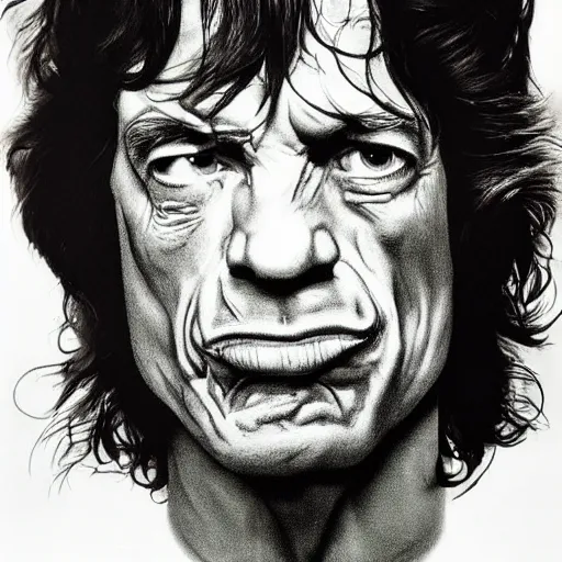 Prompt: mick jagger melting face