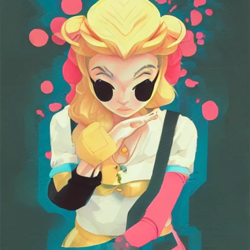 Image similar to Princess Peach picture by Sachin Teng, asymmetrical, dark vibes, Realistic Painting , Organic painting, Matte Painting, geometric shapes, hard edges, graffiti, street art:2 by Sachin Teng:4