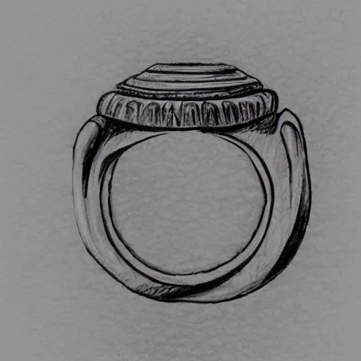 Image similar to artisan sketching of a ring with a cameo ornament, technical, fill page, highly detailed, 8 k