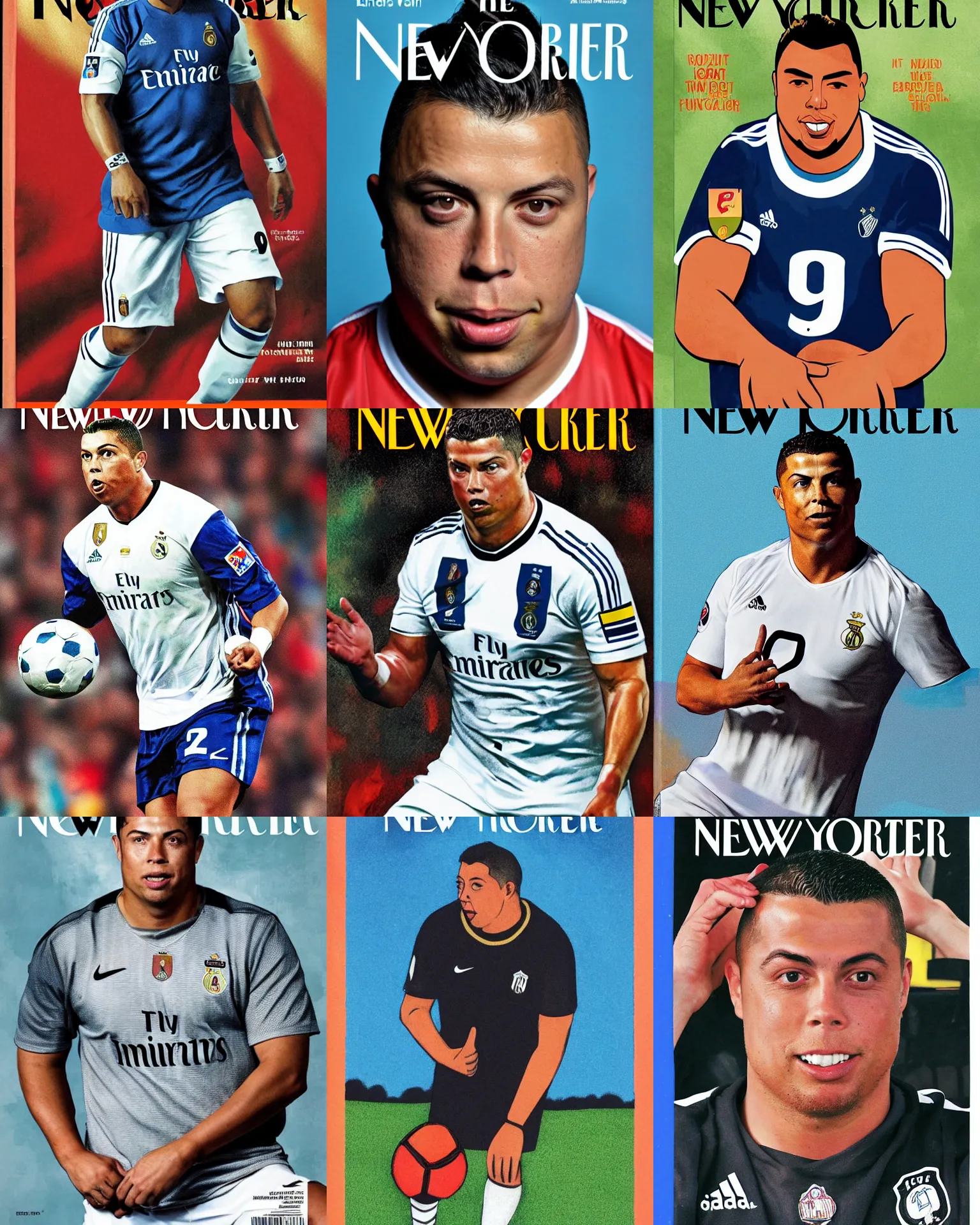 Prompt: ronaldo nazario on the cover of the new yorker magazine