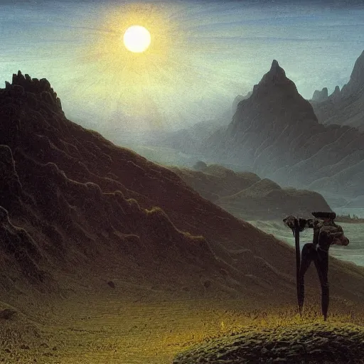 Image similar to the last signal of life, by Caspar David friedrich