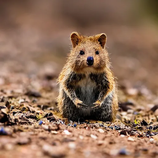 Image similar to happy quokka spider hybrid, bold natural colors, national geographic photography, masterpiece, in - frame, canon eos r 3, f / 1. 4, iso 2 0 0, 1 / 1 6 0 s, 8 k, raw, unedited, symmetrical balance