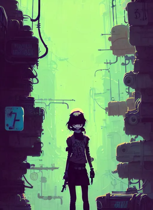 Image similar to highly detailed portrait of a sewer punk young lady by atey ghailan, james gilleard, by joe fenton, by greg rutkowski, by greg tocchini, by kaethe butcher, 4 k resolution, gradient yellow, black, brown and cyan color scheme, grunge aesthetic!!! ( ( dystopian graffiti tag wall in background ) )