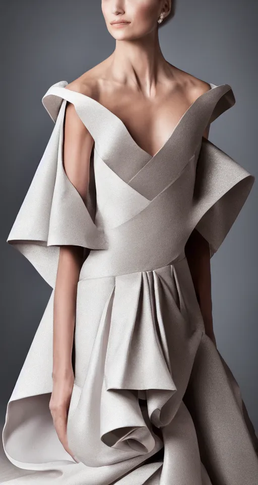 haute couture, fold layered flutter, heavy fabric full | Stable ...