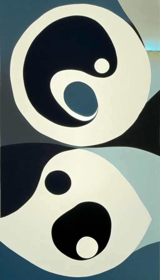 Image similar to Abstract representation of ying Yang concept, by Raymond Briggs