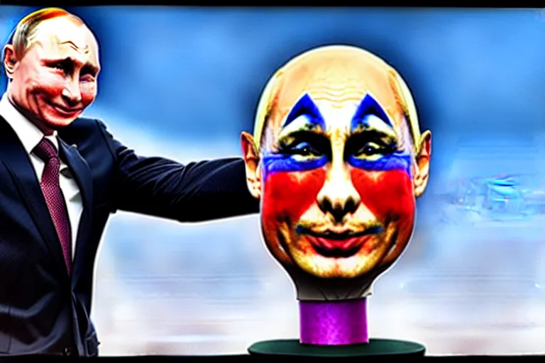 Image similar to putin 🤡, photorealistic, movie still