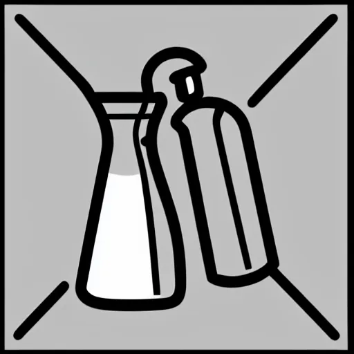 Prompt: A fontawesome icon of [a glass flask and a vial], black, smooth, simplified, minimalist, vectorized, SVG, on a white background.